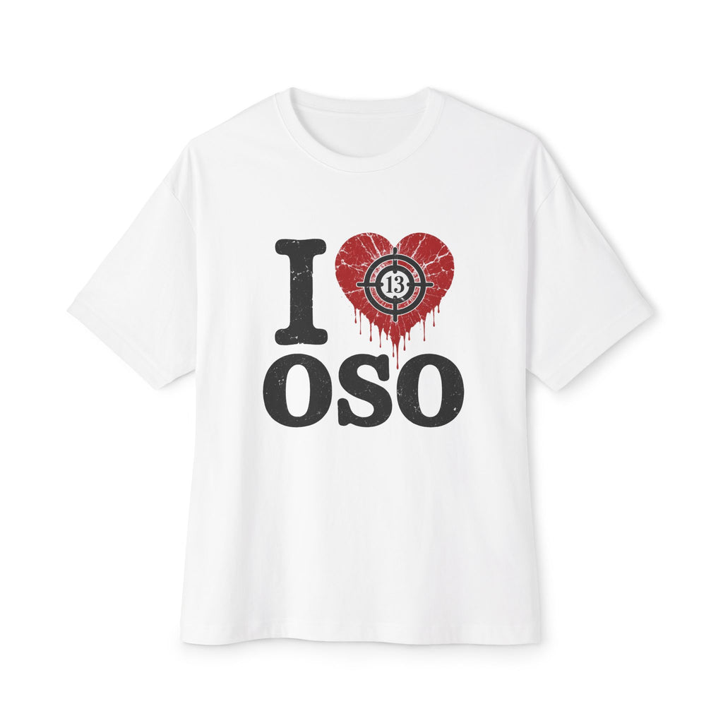 “I HEART OSO” Mafia-Inspired Tee — Oversized Boxy T-Shirt