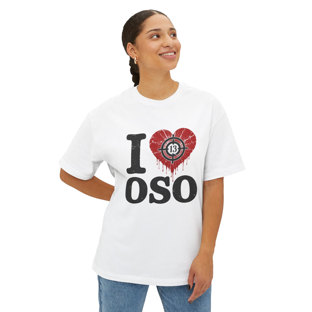 “I HEART OSO” Mafia-Inspired Tee — Oversized Boxy T-Shirt
